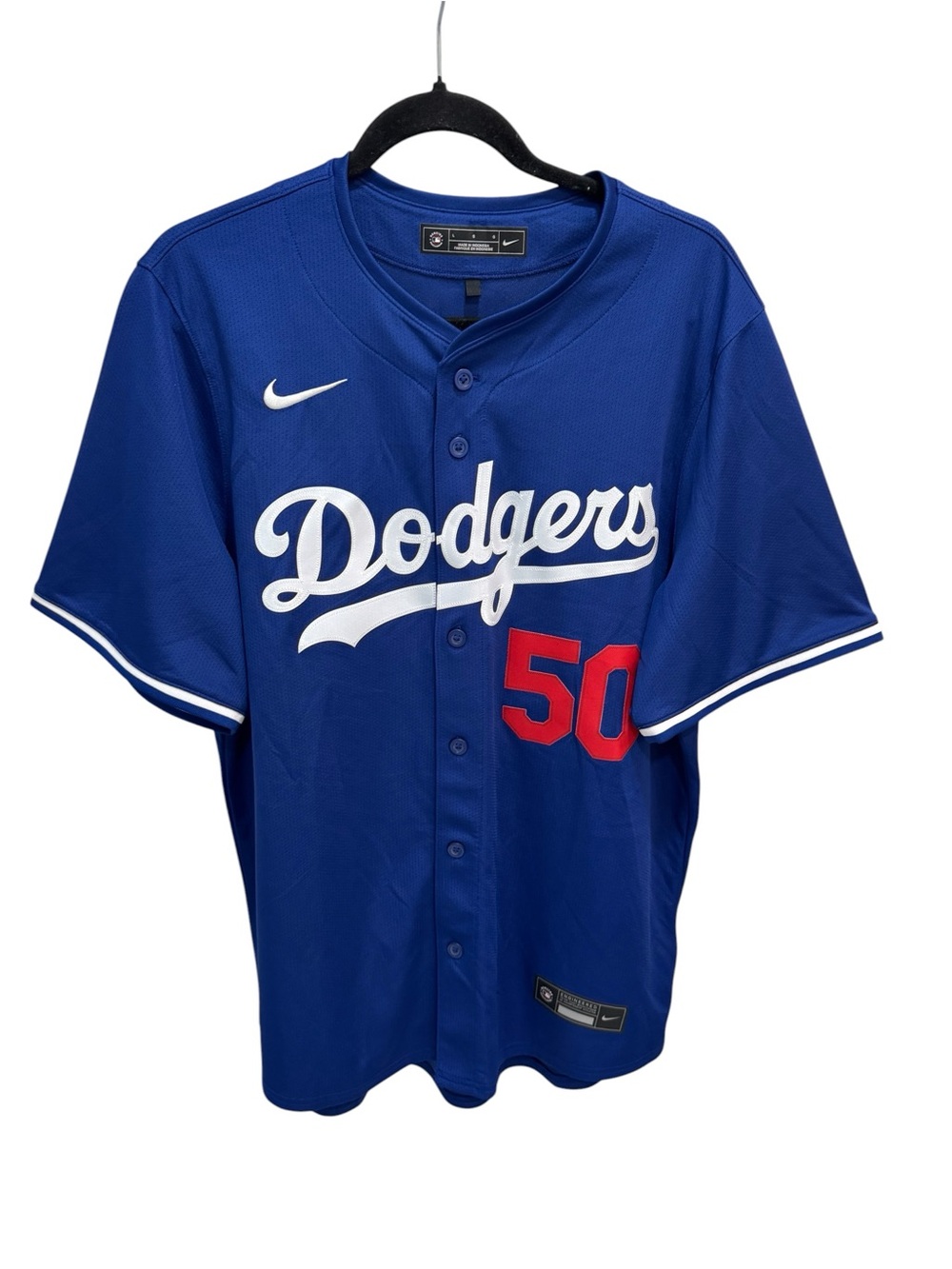 Nike MLB LA Dodgers Baseball Blue Jersey Men’s L Mookie Betts #50 MLB